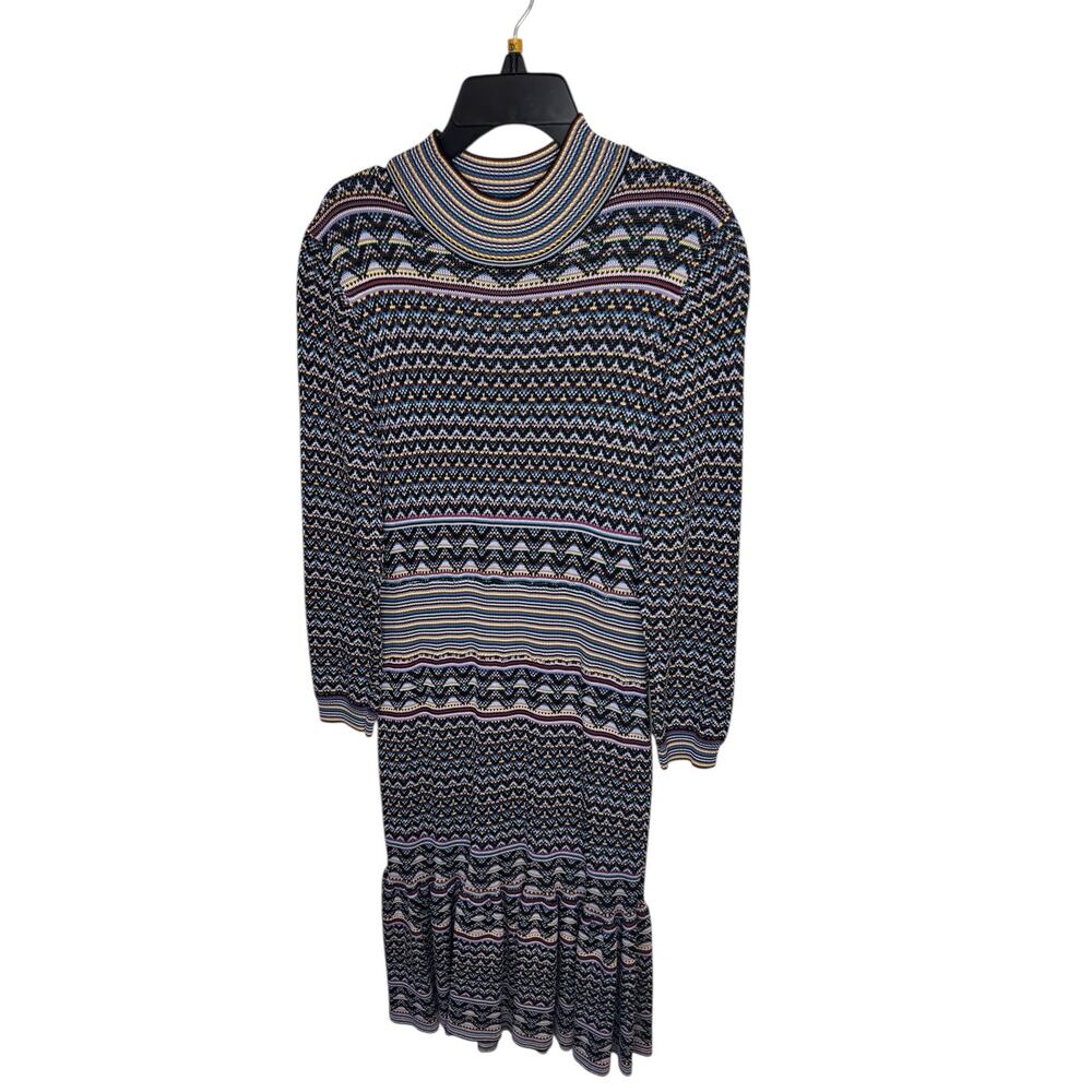 SHOSHANNA Etta Dress RTR Anthropologie Multicolor Fair Isle Stripe Sweater Sz Lg - Picture 11 of 11